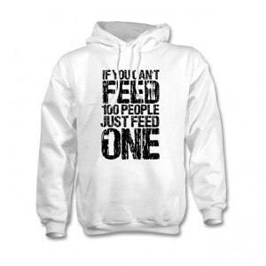 feed white mens hoodie