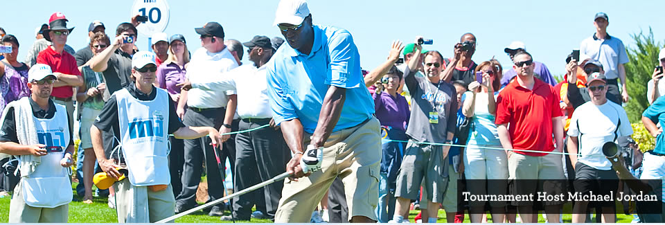 Michael Jordan takes a swing during the MJCI