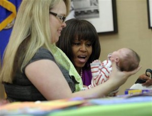 Aww....Michelle Obama Shows the Baby Some Love!