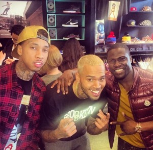 Chris Brown was given the day out of rehab to do some good. He hosted a toy drive and was joined by Tyga and funny man Kevin Hart. #GivingIsGood