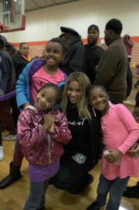 Ciara along with Future, donated coats, gifts and took photos with those at the event at Bessie Branham Park.